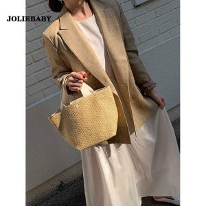 【大特価】かごバッグ レディース 春夏 バケットバッグ 草編みバッグ かばん 麦わら トートバッグ 手提げバッグ 韓国風 小物入れ ポーチ おしゃれ かごバッグ