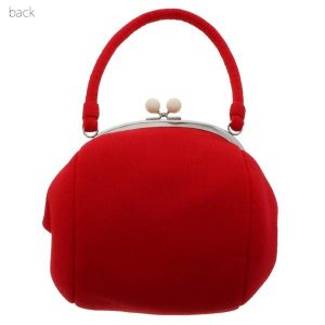 卒業式 袴 バッグ 刺繍 がま口 バッグ単品「赤色 毬」成人式 振袖 振袖バッグ 和装バッグ 着物バッグ レトロ＜H＞